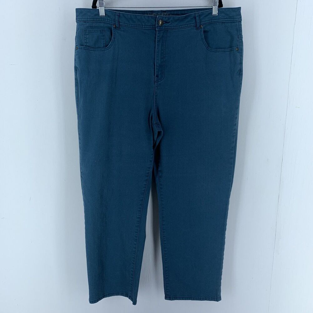 Catherine’s Women’s 22W Slimmer Classic Jeans Green Stretch Casual Comfort - Picture 1 of 8